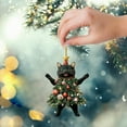 thumbnail image 1 of Cute Cat Christmas Tree Shape Acrylic Hanging Ornament, Double-Sided Printed Festive Kitty Pendant With Lanyard, Lovely Holiday Decor for Car Rearview Mirror, Backpack Handbag Charms 1Pcs Black, 1 of 4