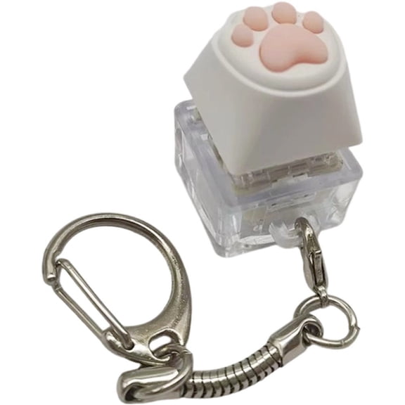 Cute Cat Claw Keyboard Fidget Toys Keychain for Adults Keyboard Clicker Keychain Fidget Sensory Toys for Anxiety Decompression (Without light)