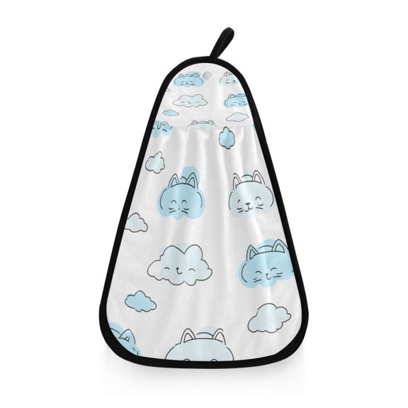 Cute Cat Clouds Hand Towel Quick Drying Home Storage Kitchen Towel Hooks Dish Cloths