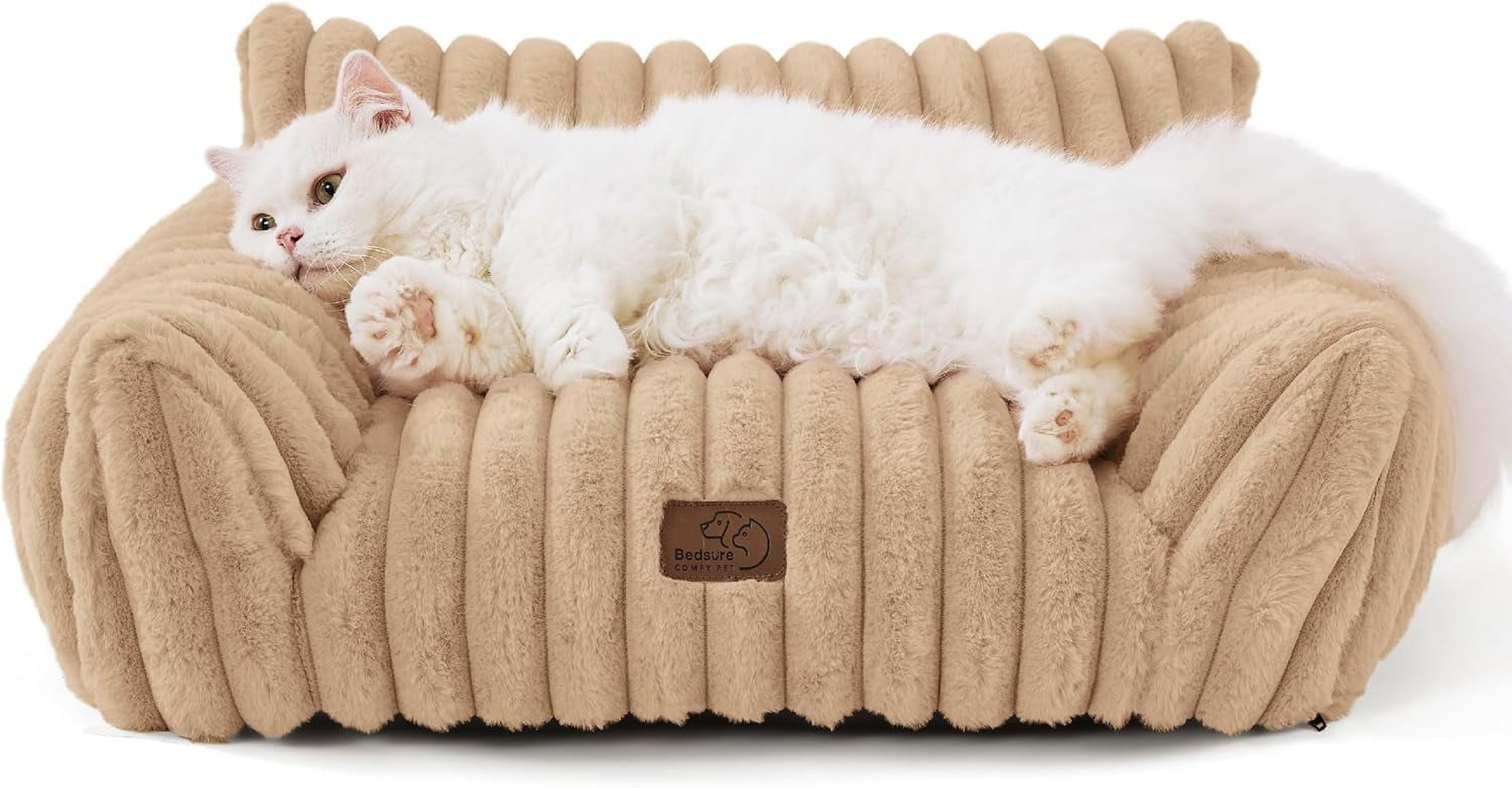 Cute Cat Couch for Pets Fluffy Cat Sofa with Premium Soft Corduroy