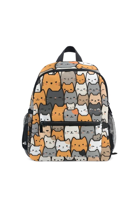 Cute Cat Crowd Mini Backpack Cute Small Backpack with Chest Strap and Whistle Ages 3-8