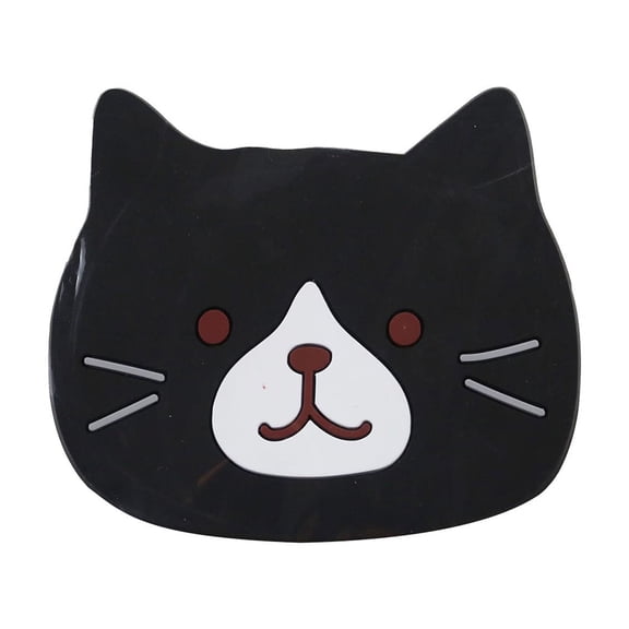 Cute Cat Cup Colorful Mats,Insulated Durable Non Slip Hot Pads Set of 2, Cat Shaped Coasters for Cat Lovers Gift, Funny Cup Decor for Coffee, Bar (3.9''x3.15'')