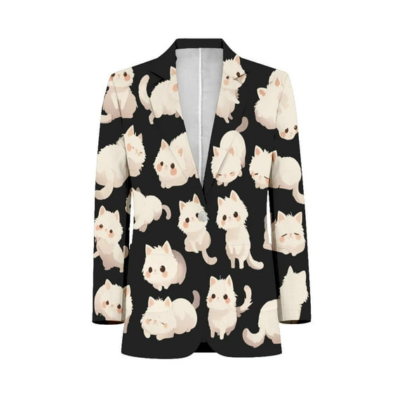 Cute Cat Customized Men's Suits full man Shawl Collar Gentleman Suits for Wedding Business