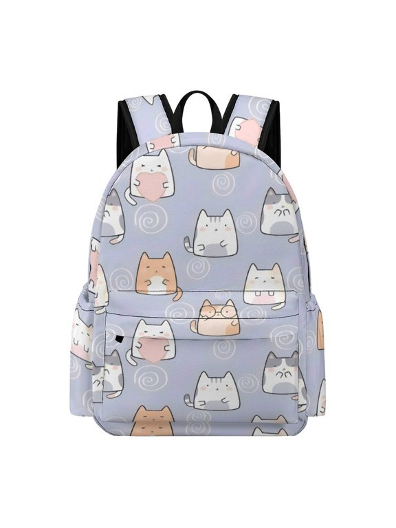 Cute Cat Cute Cartoon Durable 16.5-Inch Backpack, Exquisite Casual School Bag 42x30x15cm