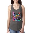 thumbnail image 1 of Cute Cat | Dean Russo Art Animal Lover Ladies Racerback Tank Top, Dark Grey, Large, 1 of 6
