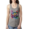 thumbnail image 1 of Cute Cat | Dean Russo Art Animal Lover Ladies Racerback Tank Top, Heather Grey, Large, 1 of 6