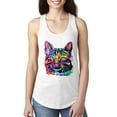 thumbnail image 1 of Cute Cat | Dean Russo Art Animal Lover Ladies Racerback Tank Top, White, X-Large, 1 of 6