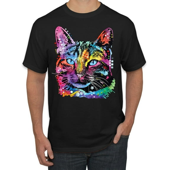 Cute Cat | Dean Russo Art Animal Lover Men's T-Shirt, Black, 5X-Large