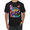 thumbnail image 1 of Cute Cat | Dean Russo Art Animal Lover Men's T-Shirt, Black, Small, 1 of 6