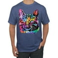 thumbnail image 1 of Cute Cat | Dean Russo Art Animal Lover Men's T-Shirt, Vintage Heather Blue, Medium, 1 of 6