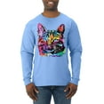 thumbnail image 1 of Cute Cat | Dean Russo Art Animal Lover Mens Long Sleeve Shirt, Light Blue, X-Large, 1 of 6