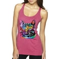 thumbnail image 1 of Cute Cat | Dean Russo Art Animal Lover Tri-Blend Racerback Tank Top, Vintage Pink, Small, 1 of 6