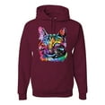 thumbnail image 1 of Cute Cat | Dean Russo Art Animal Lover Unisex Hoodie Sweatshirt, Maroon, Medium, 1 of 6