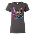 thumbnail image 1 of Cute Cat | Dean Russo Art Animal Lover Womens T-Shirt, Charcoal, 3X-Large, 1 of 6
