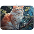 thumbnail image 1 of Cute Cat Dish Drying Mat, Absorbent Microfiber Pad Protector For Kitchen Counter Top Mat Dish Drainboard 16x18in Home Decor, 1 of 7