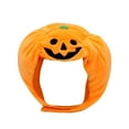 thumbnail image 1 of Cute Cat & Dog Halloween Costume - Pumpkin Headdress & Cap Set for Puppy & Kitty Cosplay,L, 1 of 5