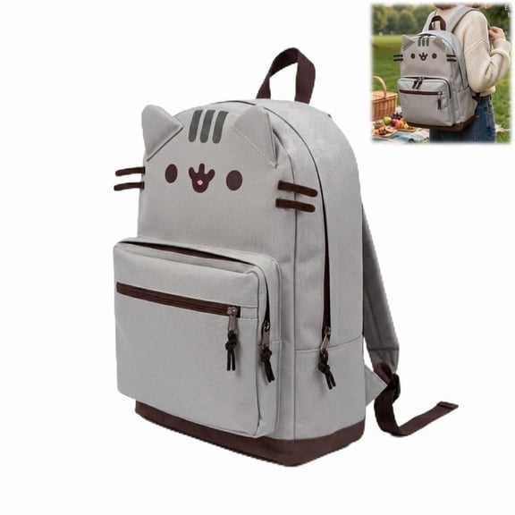 Cute Cat Ear Backpack, Cat Face Backpack, Lightweight Kawaii Casual Travel Daypack with Multi Pockets, Waterproof for Work Daily