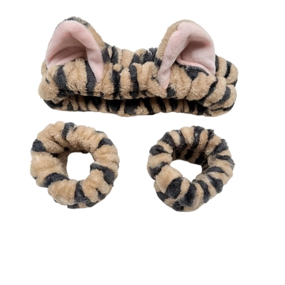 Cute Cat Ear Headband for Makeup, Adjustable Elastic Spa Hair Band for Washing Face, Soft Coral Headband for Women Girls, Kawaii Skincare & Shower Accessory