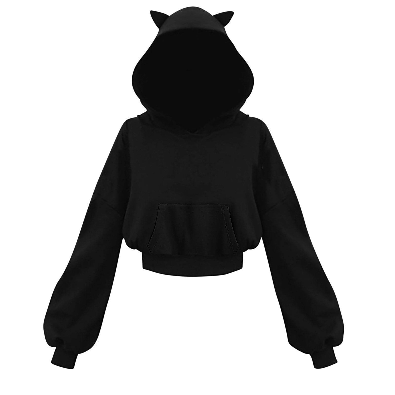 Little Bad Girl Black/White Cat Ear Hoodie Loose Sweater SD01643 main image 0