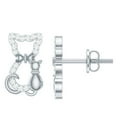 thumbnail image 1 of Rosec Jewels Cute Cat Earrings for Women - Certified Diamond Stud Earrings (HI-SI Grade), 925 Sterling Silver, 1 of 8