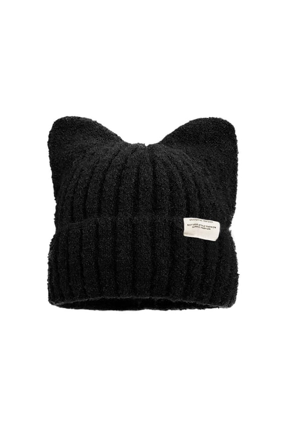 Cute Cat Ears Beanies For Women Autumn And Winter Warm Ear Protection Sweet