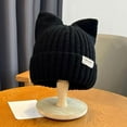 thumbnail image 1 of Cute Cat Ears Beanies For Women Autumn And Winter Warm Ear Protection Versatile Pullover Knitted Hats, 1 of 10