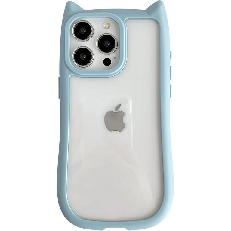 Cute Cat Ears Clear Phone Case Compatible with iPhone Case (Blue,iPhone 13  Pro) - Walmart.com