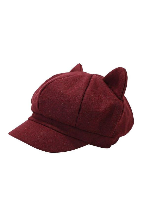 Cute Cat Ears Hat Classic Beret For For Women Solid Color Cap Painter Hat Vintage Cap Holiday Women Hats Women Large Colorful Fedora Hats Women Stocking Cap Women Caps for Ladies Leather Cap Women