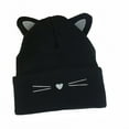thumbnail image 1 of Cute Cat Ears Hats for Women Winter Knitted Beanie Hat for Outdoor Snow Ski Skull Cap, 1 of 6