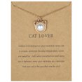 thumbnail image 1 of Cute Cat Ears Imitation Pearl Necklaces for Women Fashion Gold Silver Animal Pendant Necklace Choker with Wishing Card Jewelry Gift, 1 of 6
