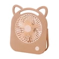 thumbnail image 1 of Cute Cat Ears USB Rechargeable Fan - Adjustable Angle Desktop and Handheld Electric Fan with Low Noise Operation for Home, Office, and Dorm Use, Compact Size, Lightweight Plastic,Coffee, 1 of 4