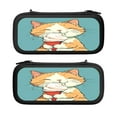thumbnail image 1 of Cute Cat Eating (2), Carrying Case For Nintendo Switch & OLED Version, Eva Lightweight Shockproof Protective Pouch Case for Game Console & Accessories with 10 Game Card Slot & Wristband, Black, 1 of 6
