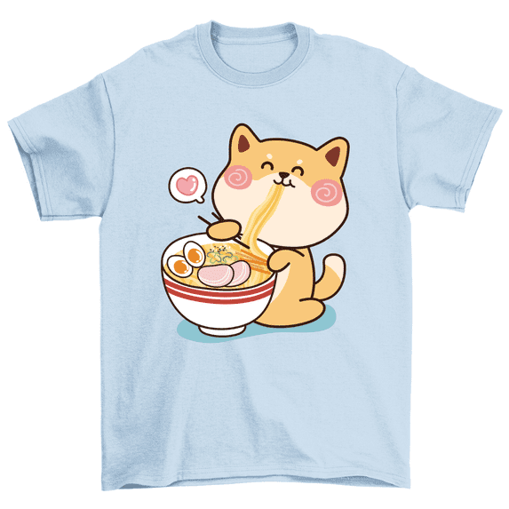 Cute Cat Eating Ramen T-Shirt Men Women Unisex