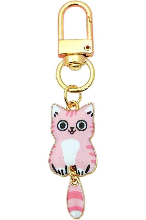 Cute Cat Enamel Keychain Set - Calico Ca, Cow Cat, Ragdoll Cat, Ginger Cat - Gift for Cat Lover