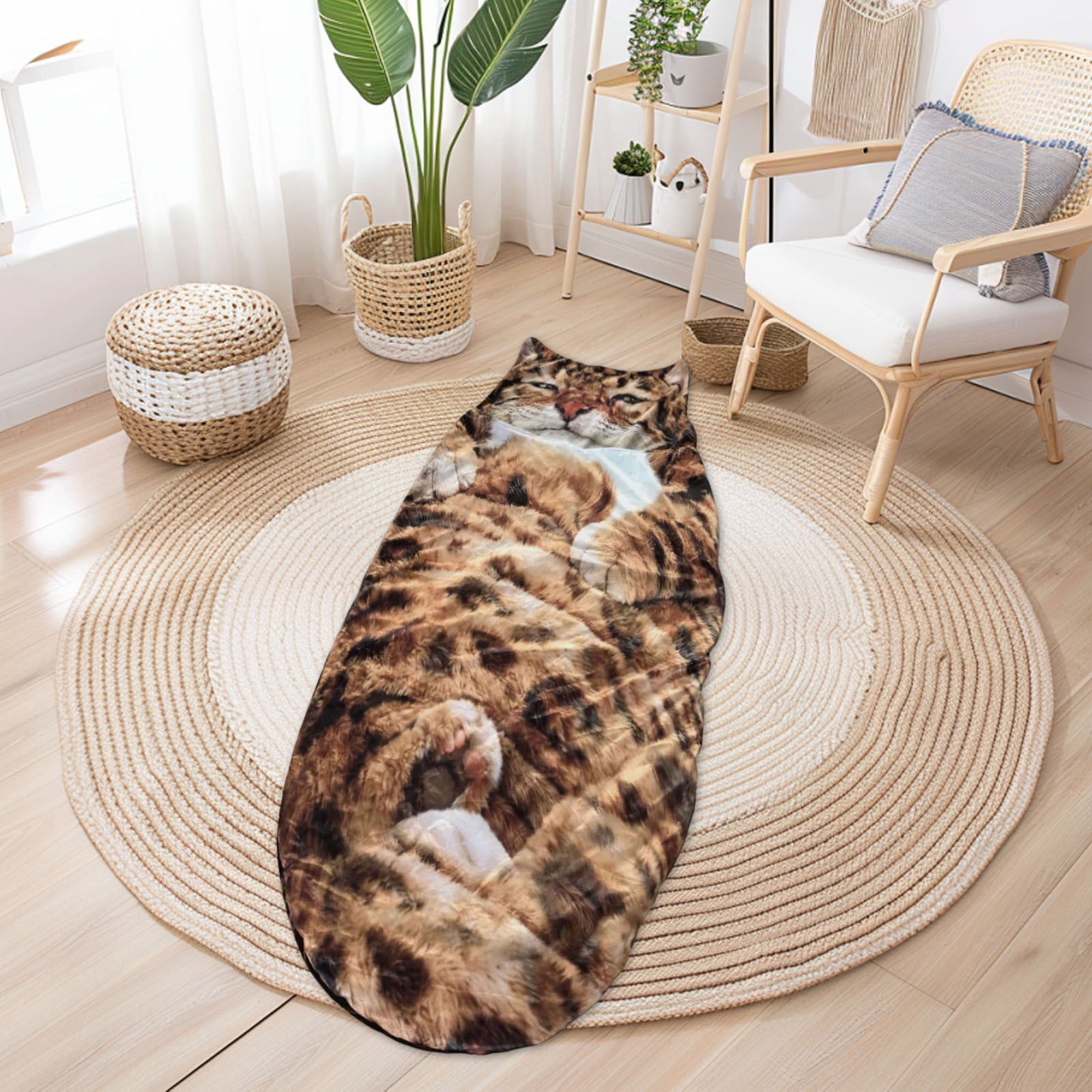 Cute Cat Envelope Sleeping Bag for Adults, Soft Warm Cozy Lounge Sleeping Bag, Lightweight Washable Portable Sack for Camping Sleepovers Home Indoor Use Cat Lovers Gift
