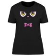 thumbnail image 1 of Cute Cat Face Bow Tie T-Shirt Women -Image by Shutterstock, Female Small, 1 of 2