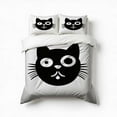 thumbnail image 1 of Cute Cat Face Design Bedding Set 3 Pcs Soft Microfiber Quilt Cover For Bedroom Decor, Comforter Cover With 2 Pillowcase, 1 of 5