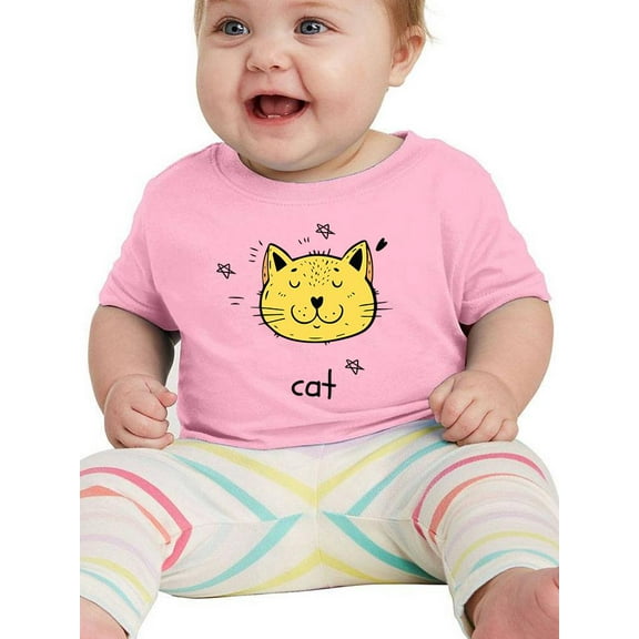 Cute Cat Face Doodle T-Shirt Infant -Image by Shutterstock,  18 Months
