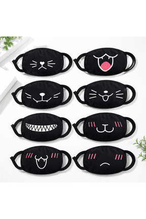 Cute Cat Face Mask, Kawaii Cotton Mouth Masks Reusable Washable Face Mask Anti-Dust Anime Masks for Women Men