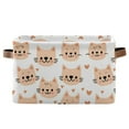 thumbnail image 1 of Cute Cat Face and Heart Storage Bins with Handle Fabric Organizer Basket Foldable Box 1 Pack 14.2x10.2x8.3, 1 of 8