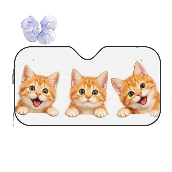 Cute Cat Faces Car Windshield Sun Shade Universal Fit Auto Sun Visor Protector