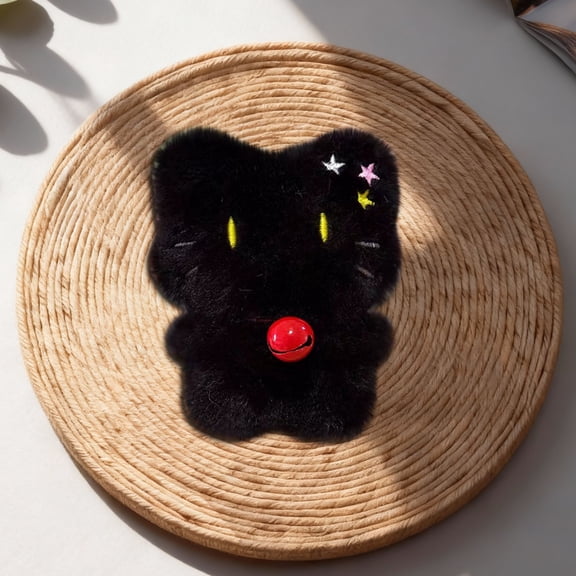 Cute Cat Family Plush Keychain, Soft Furry Big-Eyed White Cat Pendant, Hanging Ornament for Keys, Bags, Backpacks & Purses, Adorable Gift for Cat Lovers, 3.15in, H