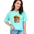 thumbnail image 1 of Cute Cat with Flowers and Hat Graphic Tee, Funny Cat Lover T-Shirt, Adorable Cat Art Top for Women and Men, Cool Animal Design Shirt, Chalky Mint Comfort Colors T-Shirt, Small, 1 of 1