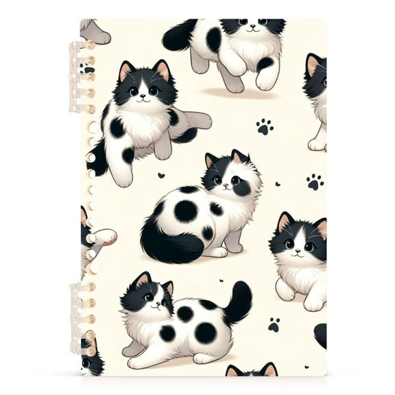 Cute Cat Footprint Spiral Journal Notebook College Ruled Notebook 8.3" x 5.7" A5 Lined Thick Paper Page