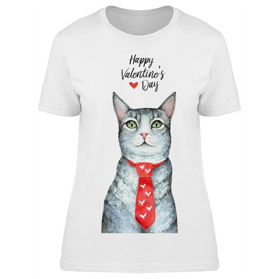 Cute Cat For Valentine's Day T-Shirt Women -Image by Shutterstock, Female XX-Large
