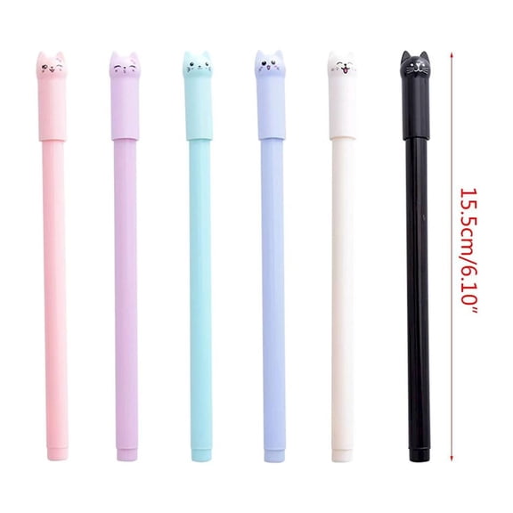 Cute Cat Gel Ink Pens, 0.5mm Retractable Creative Stationery Set