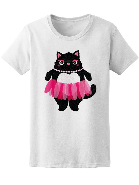 Cute Cat Girl Dancer With Skirt T-Shirt Women -Image by Shutterstock, Female Medium