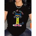 thumbnail image 1 of Cute Cat Graphic T-Shirt for Women, It's All Good Positive Quote Tee, Casual Crew Neck Short Sleeve Cotton Blend Shirt, Colorful Cartoon Style Everyday Graphic Top, 1 of 12