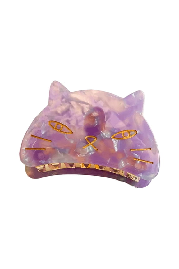 Cute Cat Hair Barrettes with Designs - French Leopard Print Hair Clips for Women