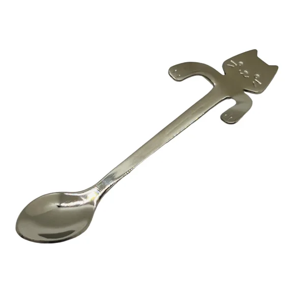Cute Cat Hanging Coffee Tea Spoon Stainless Steel Tableware Kitchen Novelty Gift